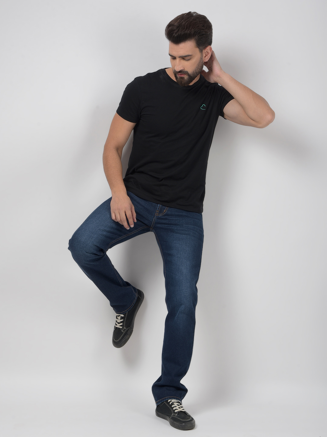 Numero Uno Men Solid Dark Blue Jeans